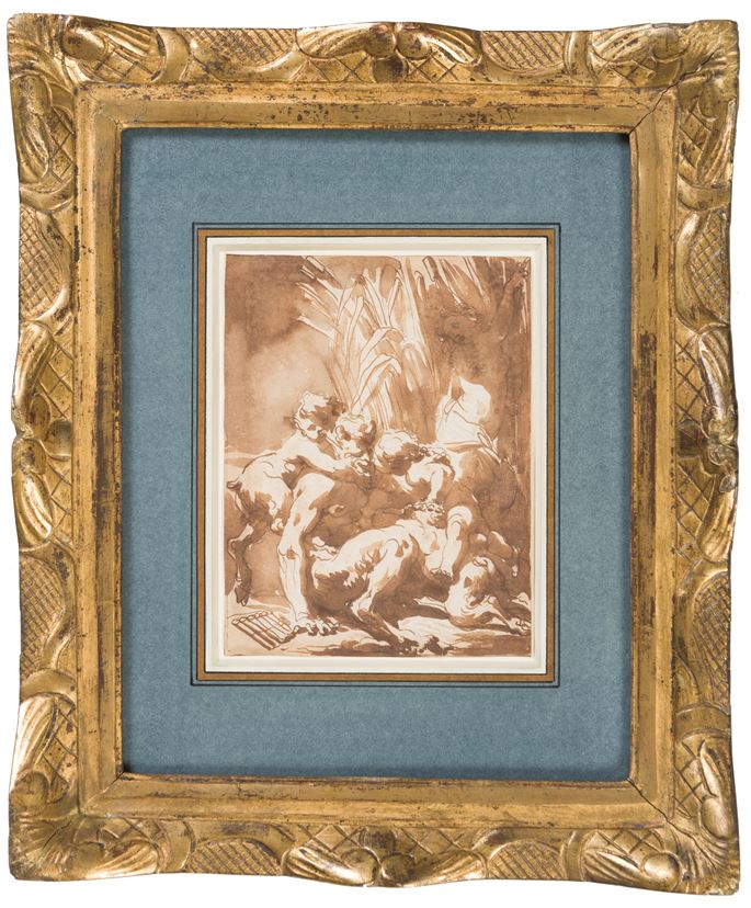 Gaetano GANDOLFI - Pan with Young Satyrs, a Putto and a Nymph | MasterArt